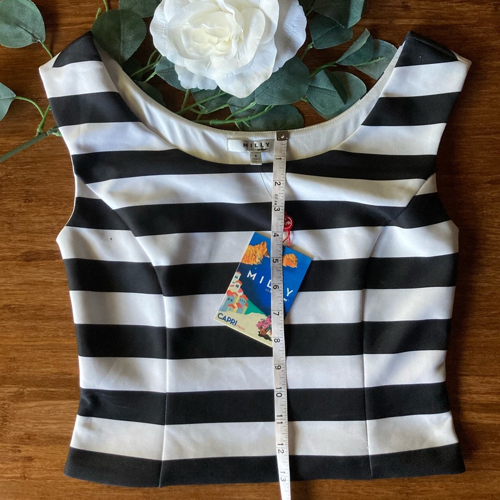 Milly Black and White Striped Top. Size S. - Picture 6 of 10